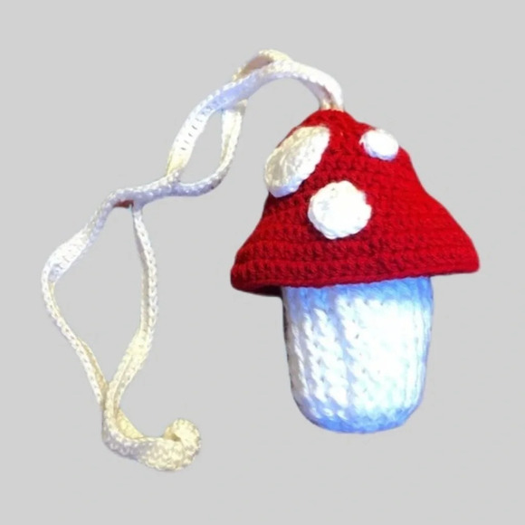 Hand Crafted Handbags - Vintage-style Cottagecore Crochet Mushroom Purse